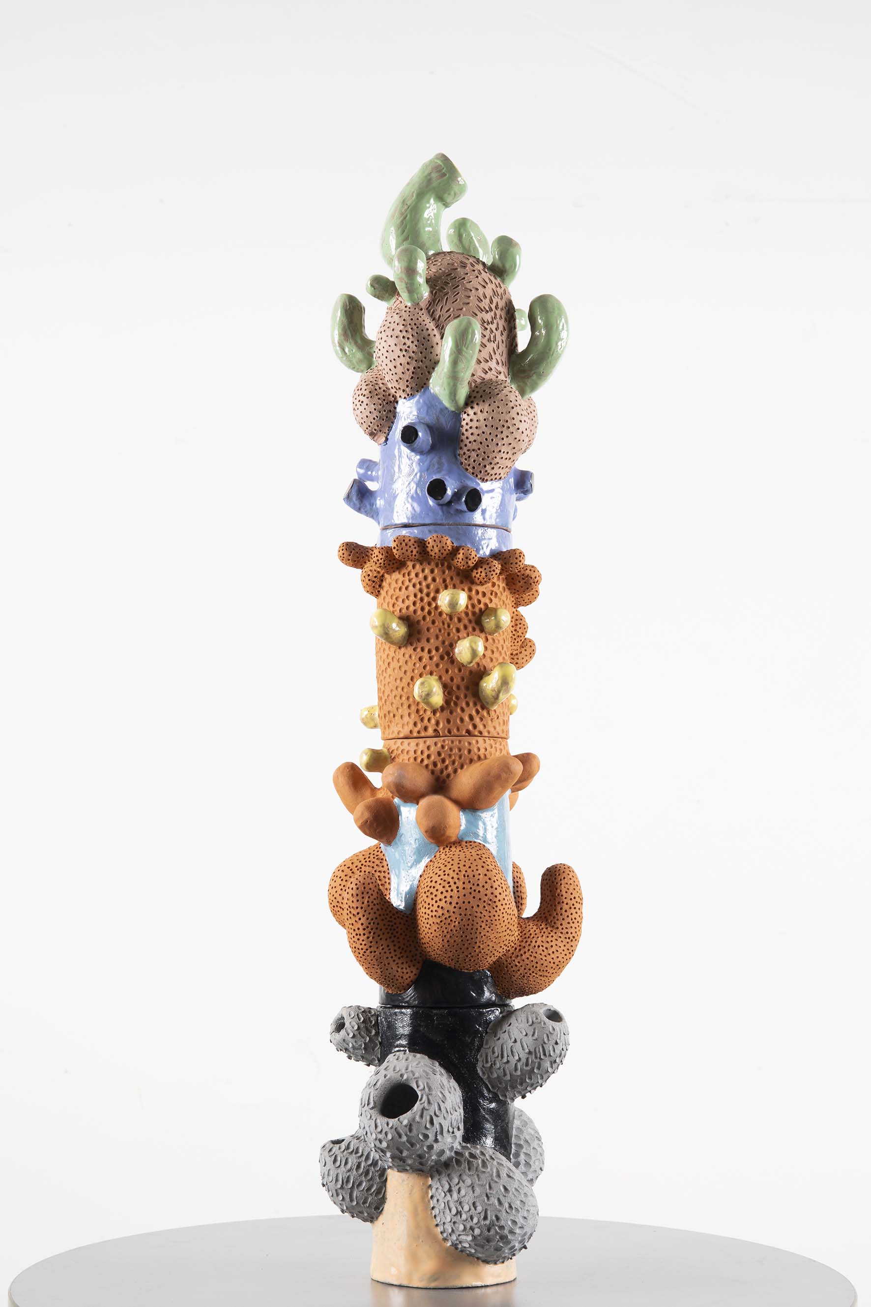 Dazed and Fruity Joy 2024 ceramics, glaze, wood 68 x 12 cm