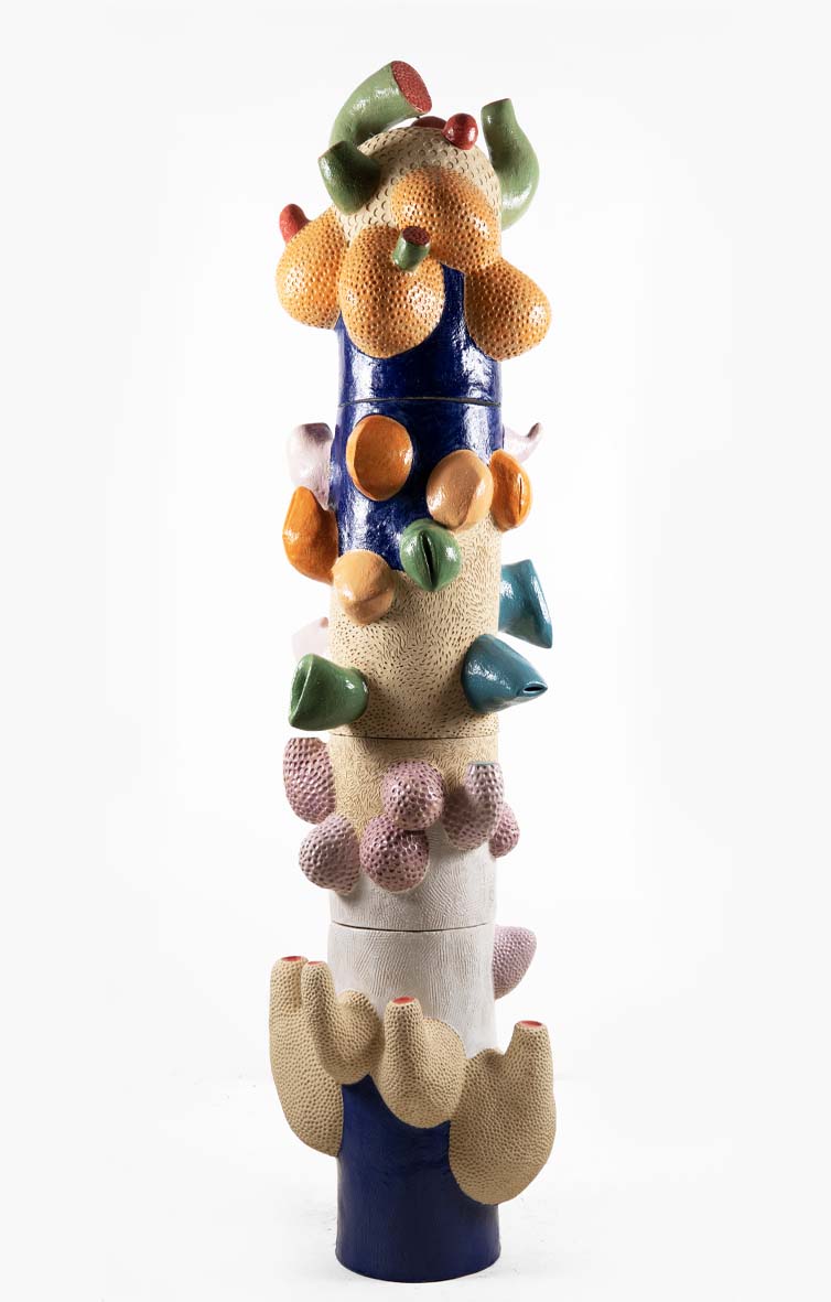 Monumental Happyness 2024 ceramics, glaze, 210 x 54 cm