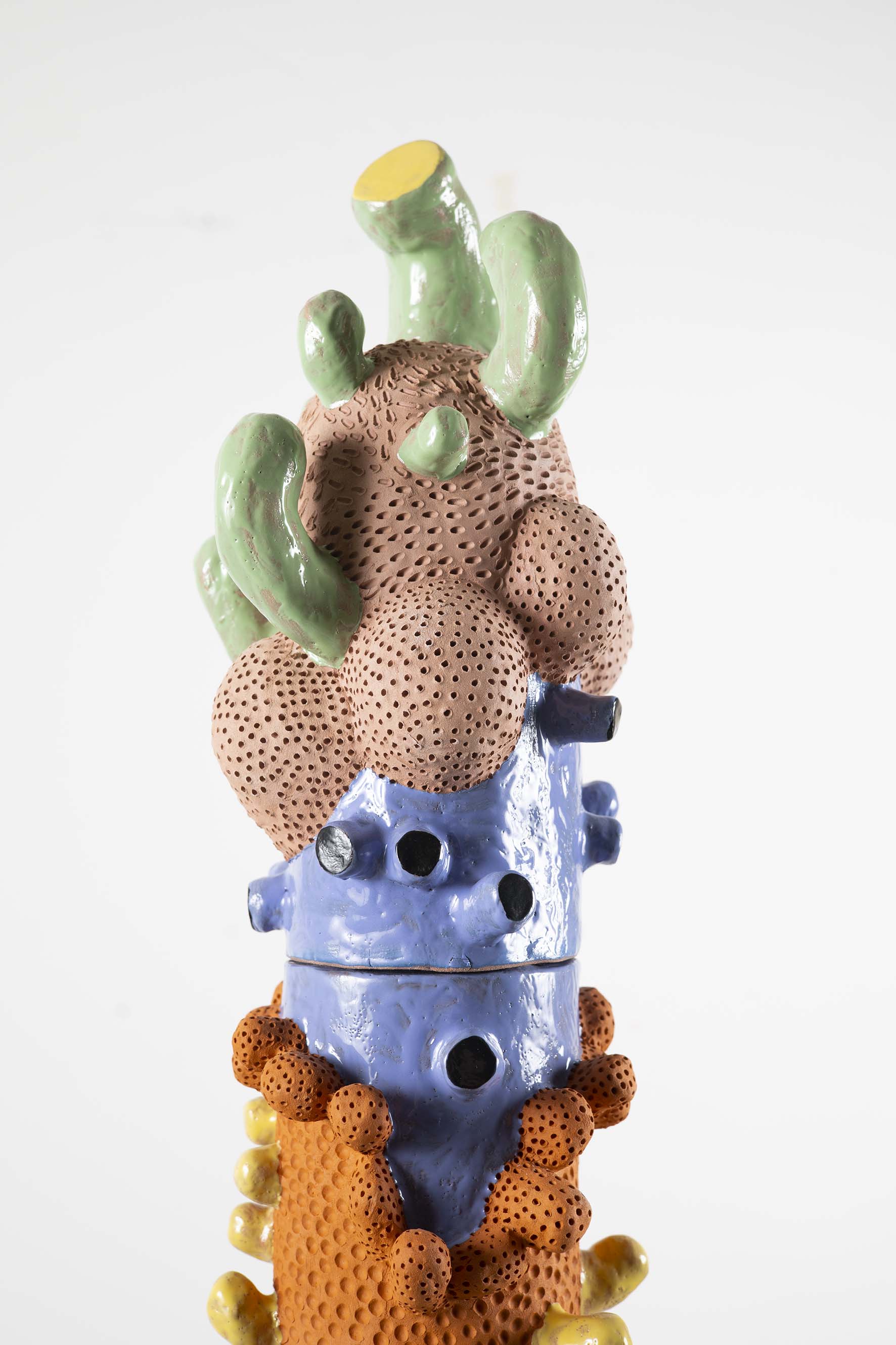 Dazed and Fruity Joy 2024 ceramics, glaze, wood 68 x 12 cm